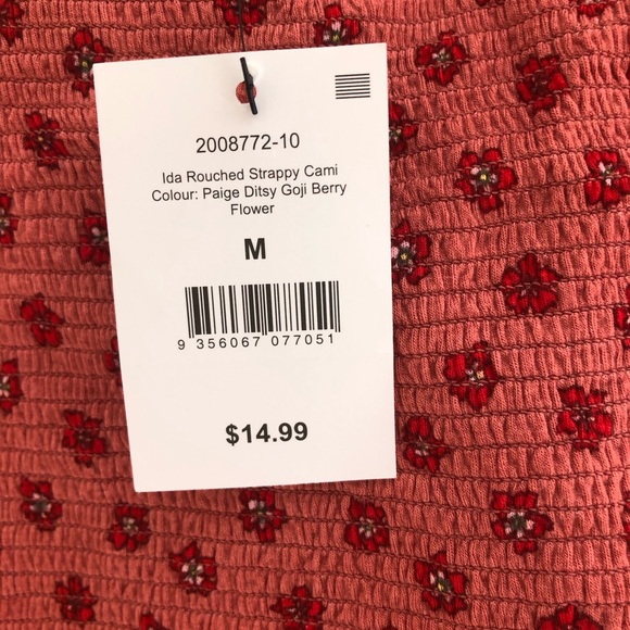 Red daisy print, Cotton On cropped tank, Medium - Picture 4 of 6